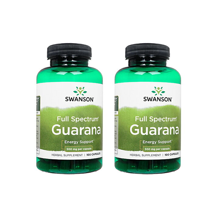 【海外通販・正規品・日時指定不可】スワンソン　ガラナ 500mg 100錠　2本Swanson Full Spectrum Guara..