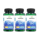 【海外通販・正規品・日時指定不可】スワンソン アルファ-GPC 300mg 60錠 3本セットSwanson Alpha-GPC サプリメント:国際郵便書留発送