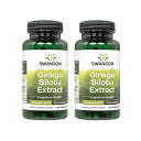 【海外通販・正規品・日時指定不可】2本 スワンソン ギンコビローバ エクストラクト 120錠 Swanson GinkgoBilobaExtract イチョウ葉エキス：国際郵便書留発送