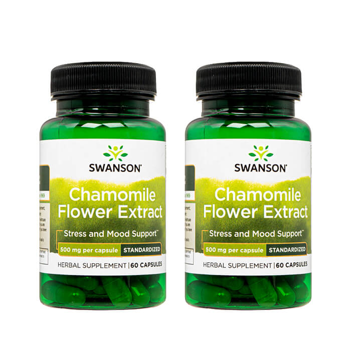 カモミールフラワーエクストラクト 500mg 60錠 2本 スワンソン Swanson Chamomile Flower Extract カミツレ花エキス 国際郵便書留発送 海外通販 正規品 日時指定不可