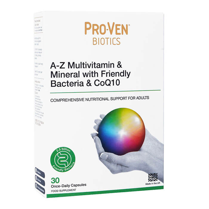 A-Zマルチビタミン&ミネラルウィズフレンドリーバクテリア&CoQ10 30カプセル 1箱 Proven Probiotics 国..