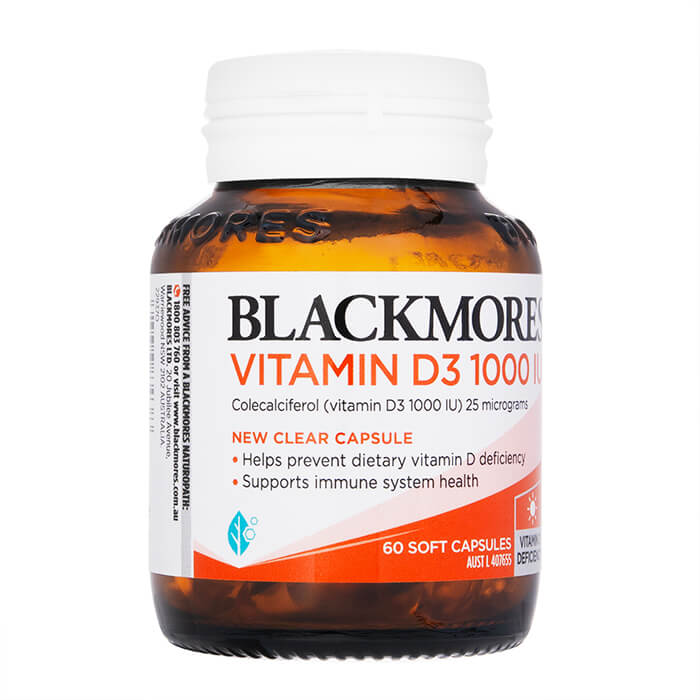 ビタミンD3 1000IU 60錠 1本 ブラックモアズBlackmores Vitamin D3 1000IU 国際書留郵便発送 海外通販 正規品 日時指定不可