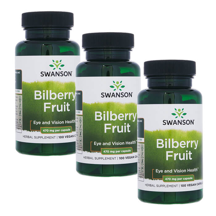 スワンソン ビルベリー 470mg 100錠 3本 Swanson Bilberry アントシアニン ヤマト国際便発送 海外通販・正規品・日時指定不可