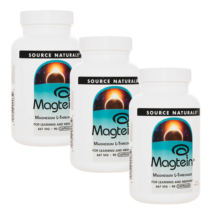 Source Naturals マグテイン 667mg 90錠 3本 Magtein 国際eパケット便発送 海外通販 正規品 日時指定不可