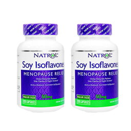 【海外通販・正規品・日時指定不可】ソイイソフラボン50mg120錠　2本　Natrol　ナトロールSoy Isoflavones：国際郵便書留発送