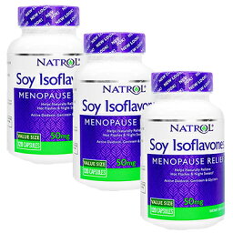 【海外通販・正規品・日時指定不可】ソイイソフラボン50mg120錠　3本　Natrol　ナトロールSoy Isoflavones：国際郵便書留発送