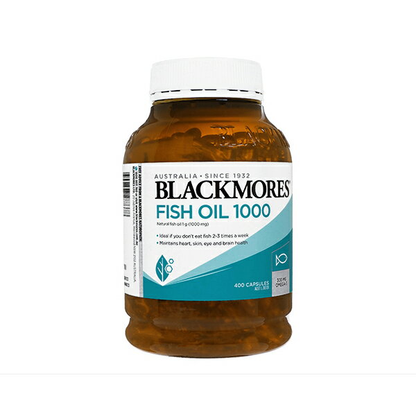 フィッシュオイル1000mg 400錠 1本 ブラックモアズ Blackmores Fish Oil オメガ3脂肪酸 天然魚由来 DHA EPA：ヤマト国際便発送