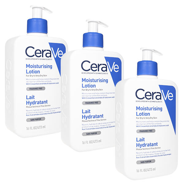 【海外通販・正規品・日時指定不可】セラヴィ モイスチャライジングローション 473ml 3本 CeraVe Moisturising Lotion 保湿ローション ノンコメドジェニック 無香料:ヤマト国際便発送