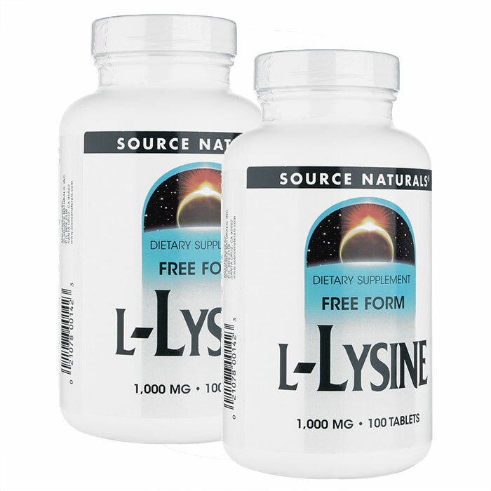 最大2,025円オフクーポン配布中(Source Naturals) L-リジン100錠 2本セット L-Lysine 100tabs 国際郵便書留発送 海外通販 正規品 日時指定不可