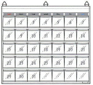 ウォールポケット　マチ付お薬カレンダーにもオールクリア　ウォール ポケット W-418