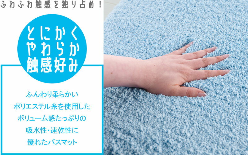 バスマット ハピネス 45×60 THEバスマット 吸水 速乾 丸洗い 洗える 滑り止め加工 2