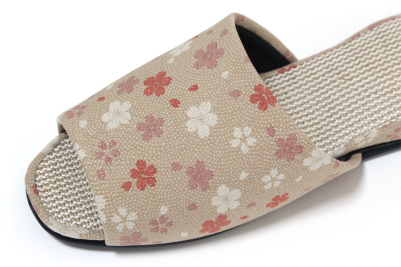 スリッパ 鮫小紋 花柄 麻中　夏 おしゃれ 母の日 実用的 プレゼント