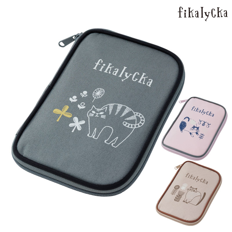 マルチケース fikalycka 母子手帳ケース 猫 北欧 通帳ケース