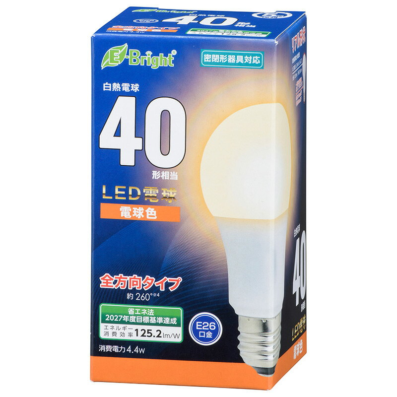 Rakuten - LED電球 E26 40形相当 電球色
