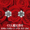 【CGL鑑定書付】【高品質ダイヤモンドの代名詞】天然ダイヤモンド ピアス 0.204ct×0.202ct Dカラー VVS1 3EX H&C プラチナ950 / イヤリング加工可能 トリプルエクセレント ハートアンドキューピッド(4)