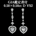 天然ダイヤモンド ピアス 0.50ct×0.50ct Dカラー VS2 GIA鑑定書付 プラチナ950 / イヤリング加工可能 一粒 PT950 1ct 1カラット