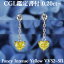 【ファンシーインテンスイエロー 0.2ct〜×0.2ct〜】天然イエローダイヤモンド ハートシェイプカット ピアス FIY VVS2〜SI1 CGL鑑定書付き プラチナ950/K18イエローゴールド/ イヤリング加工可能