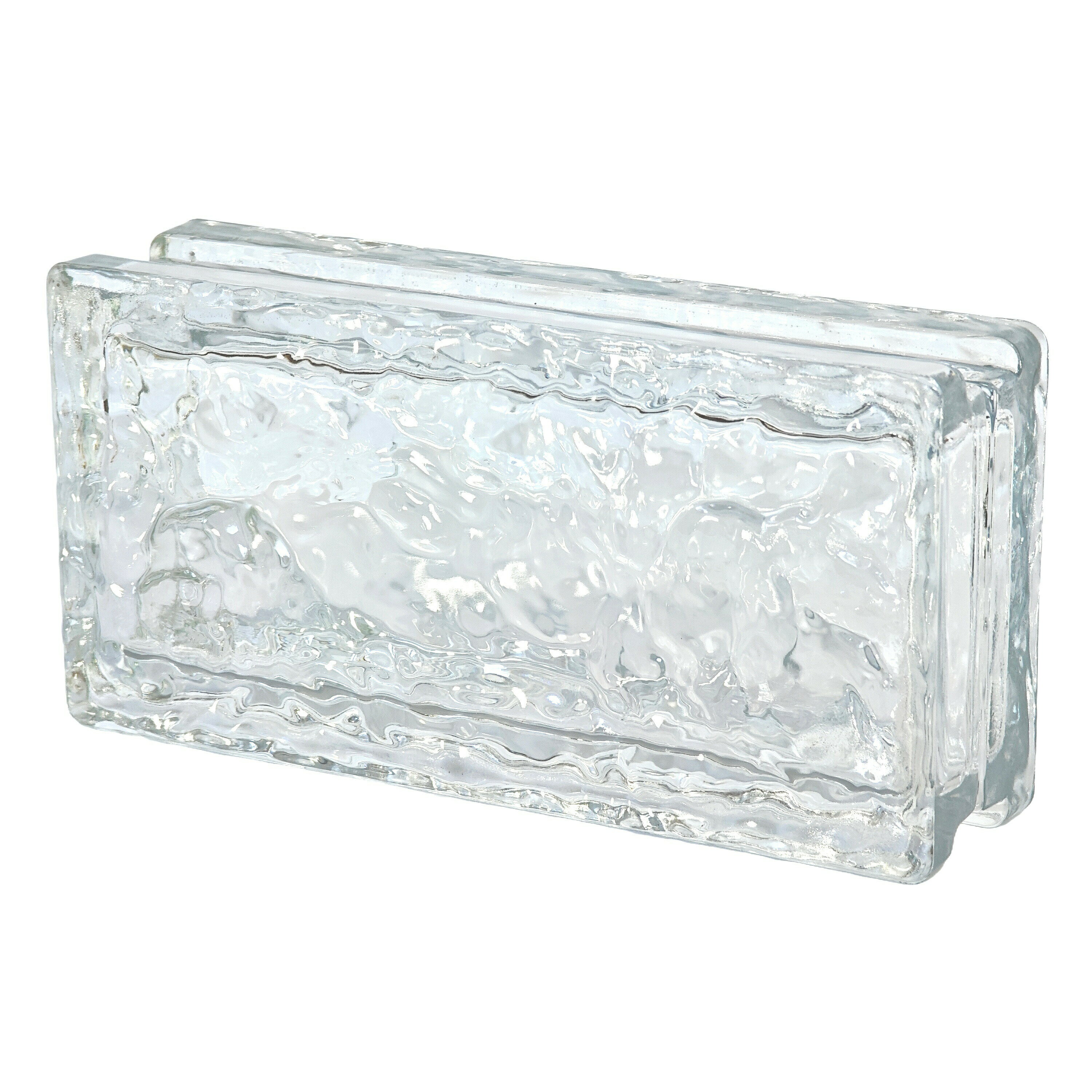 【あす楽】ガラスブロック レンガサイズ 世界で有名なブランド品 200x100x50mm クリア色 無色透明 高級ブロックガラスgb84050 氷晶 アイスクリスタル