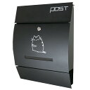 決算セール!【あす楽】ポスト 郵便受け 郵便ポスト 壁掛け 黒色ポスト猫柄 pm194