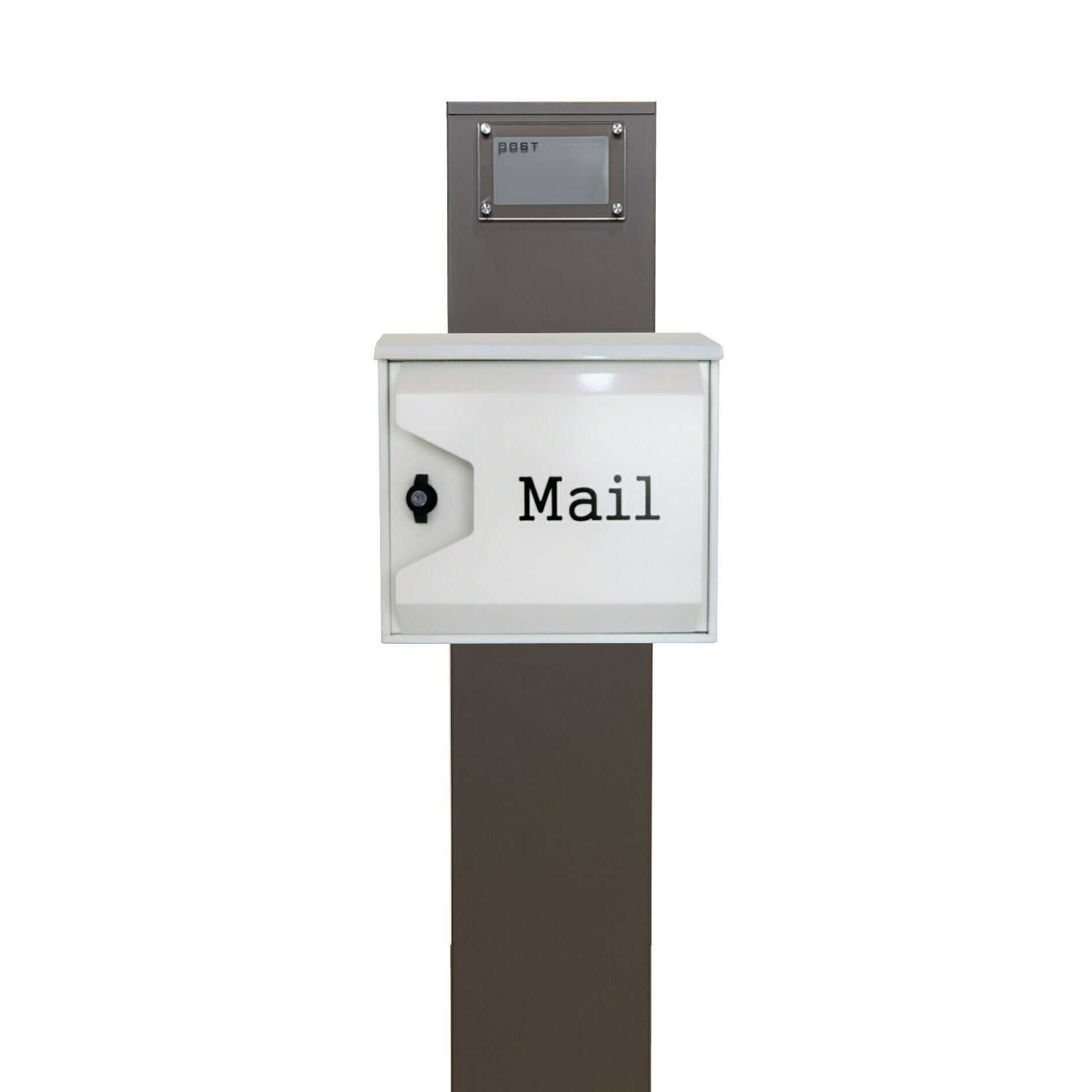 【郵便 ポスト】スタンド型 鍵付き 郵便受け おしゃれ 人気メールボックス ホワイト白色ポストpm271s-pm046(訳あり)