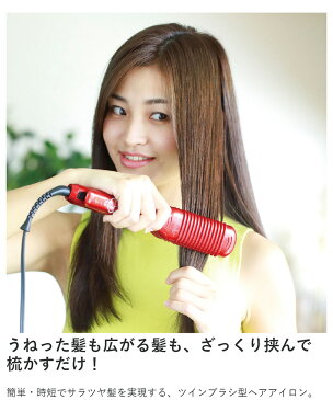 クレイツイオン ツインブラシアイロン ジュメリィ TWIN BRUSH IRON GEMELLY （美容室 美容院 サロン専売　プレゼント） アイロン ヘアアイロン クレイツイオン クレイ・c 海外兼用　復元 誕生日 プレゼント ギフト 引越し祝い 母の日