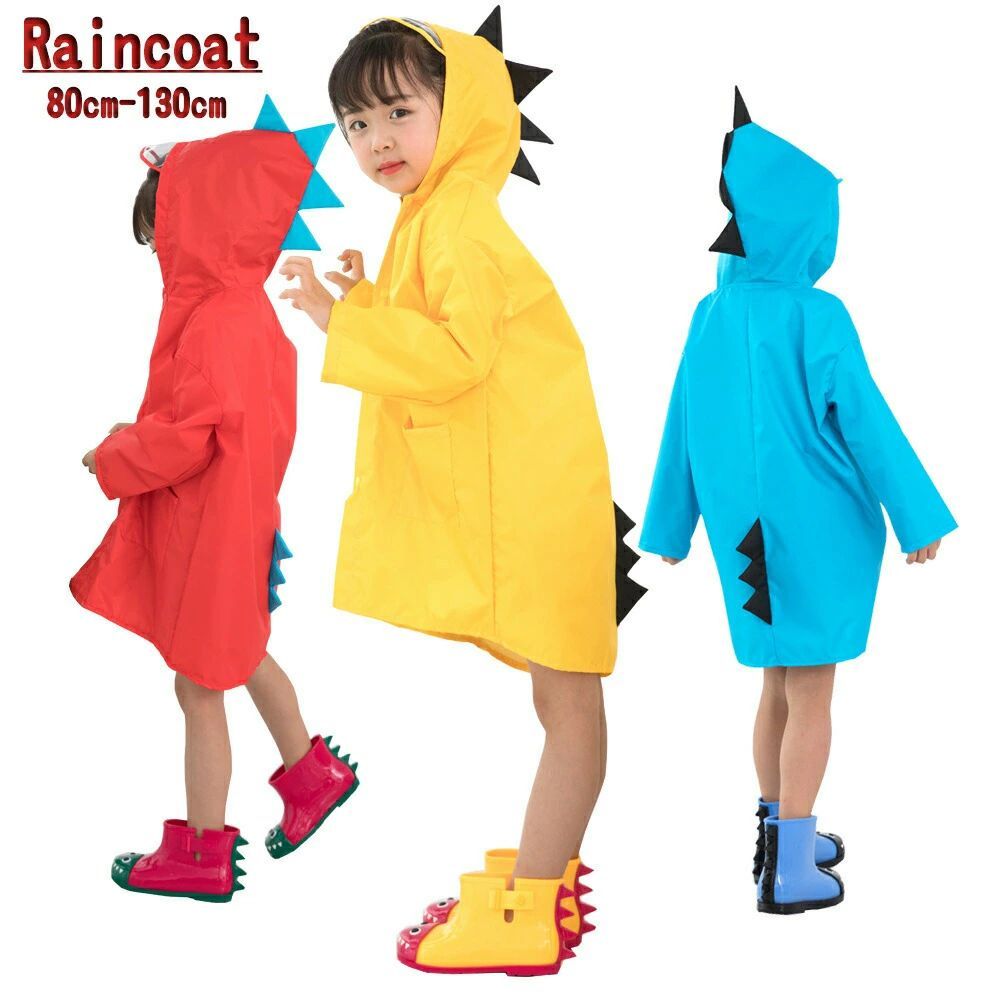 レインコート キッズ リュックランドセル対応 透湿防水 撥水ハイネック レインウェア 男の子 女の子 カッパ 小学生 雨具 こども カッパ 透明フード 収納バ...