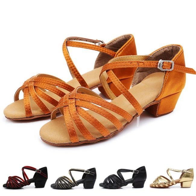 ダンスシューズ 子供 女の子 ラテンシューズ ローヒール 女児 サンダル PUレザー ラテン 社交ダンス 練..