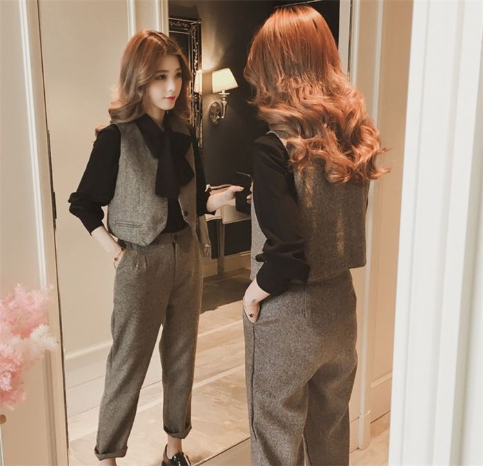 お受験 ファッション スーツセット フォーマルスーツ 3点セット 秋 卒 パンツ 大きいサイズ ベスト 春 結婚式 レディース シャツ