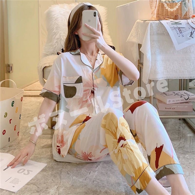 【200円クーポン配布中 送料無料】 6色 コットンパジャマ 半袖 パジャマ レディース 前開き 春 夏 秋 ルームウェア シャツ スウェット 可愛い 冬 秋 春 ルームウェア 可愛い 部屋着 上下セット シンプル おしゃれ 快適 敬老の日 ギフト 夏用 夏