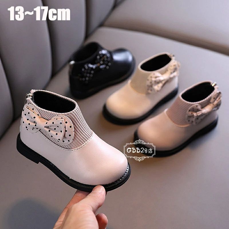 ショートブーツ 子供靴 女の子 ベビー靴 子供用 秋冬 子供靴 リボン付き 小学生 ソフトの底 キッズ こ..