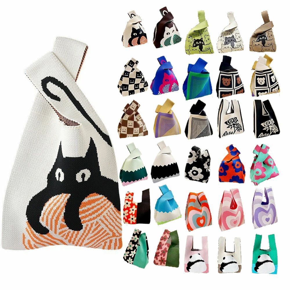 ニット バッグ ニットバッグ マルシェバッグ ニット クロシェ編み かぎ針 ハンドバッグ マルシェ 韓国 雑貨 おしゃれ レディース かわいい 小さめ ミニバッグ エコバック ショルダーバッグ トートバッグ メッシュニット 縦型