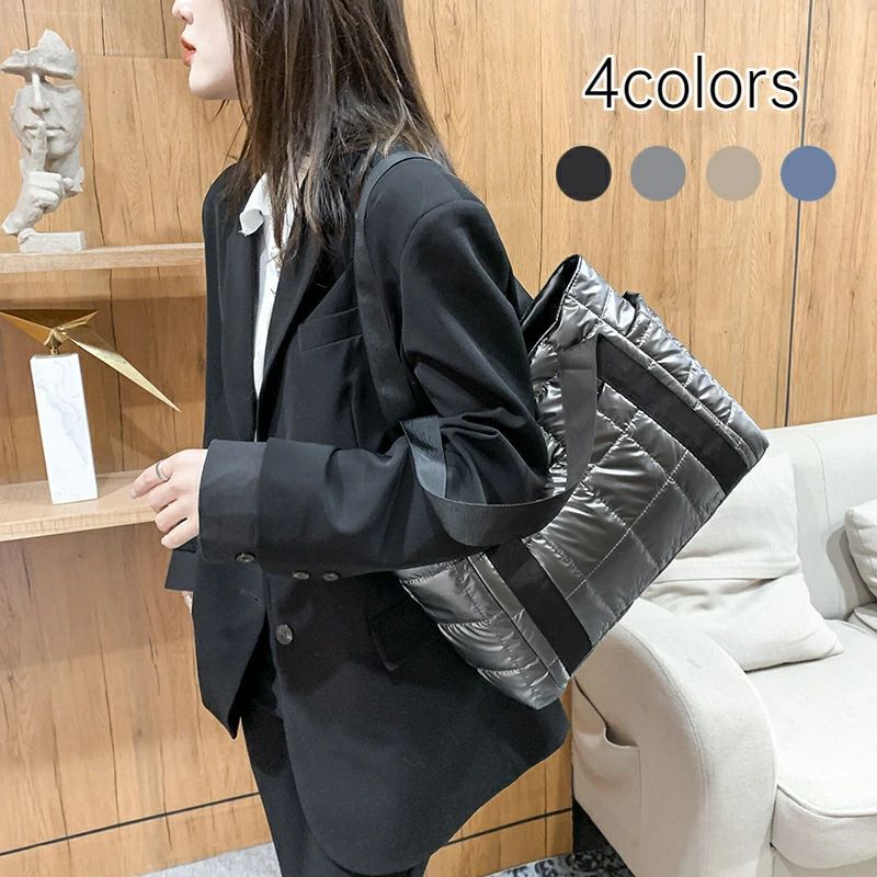 楽天beautivityトートバッグ レディース 軽量 軽い 大容量 通勤 通学 かわいい おすすめ シンプル ダウン風 ダウンジャケット風 バーゲン ダウントート キルティング軽量 おしゃれ