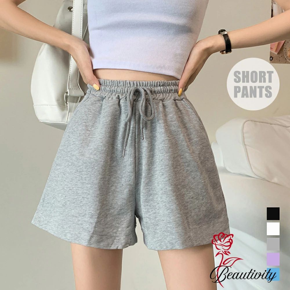 スウェットショートパンツ レディース春夏 ウエストゴム 韓国 ホットパンツ ハイウエスト ミニ丈 ボ ゆったり 短パン カジュアル スポーツパンツ短パン無地 MS-