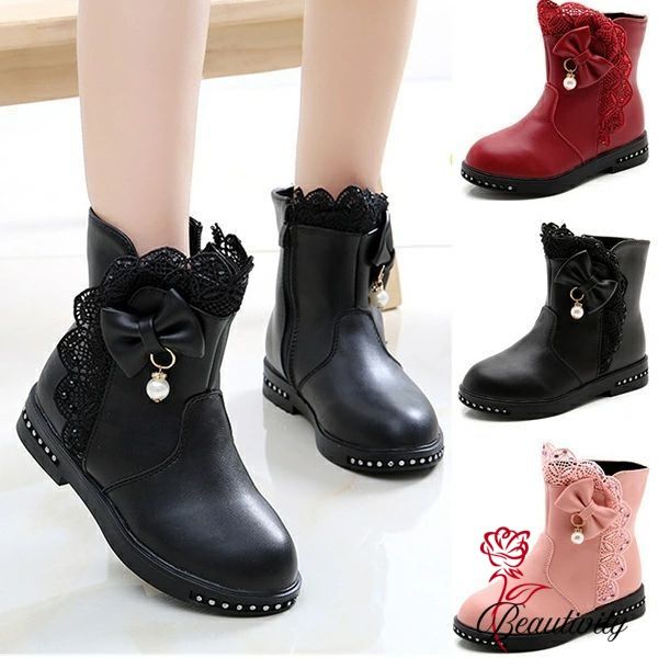 子供ブーツ キッズ 裏起毛 秋冬 子供 靴 女の子 男の子 ブーツ 蝶結び シューズ ジュニア キッズブーツ..