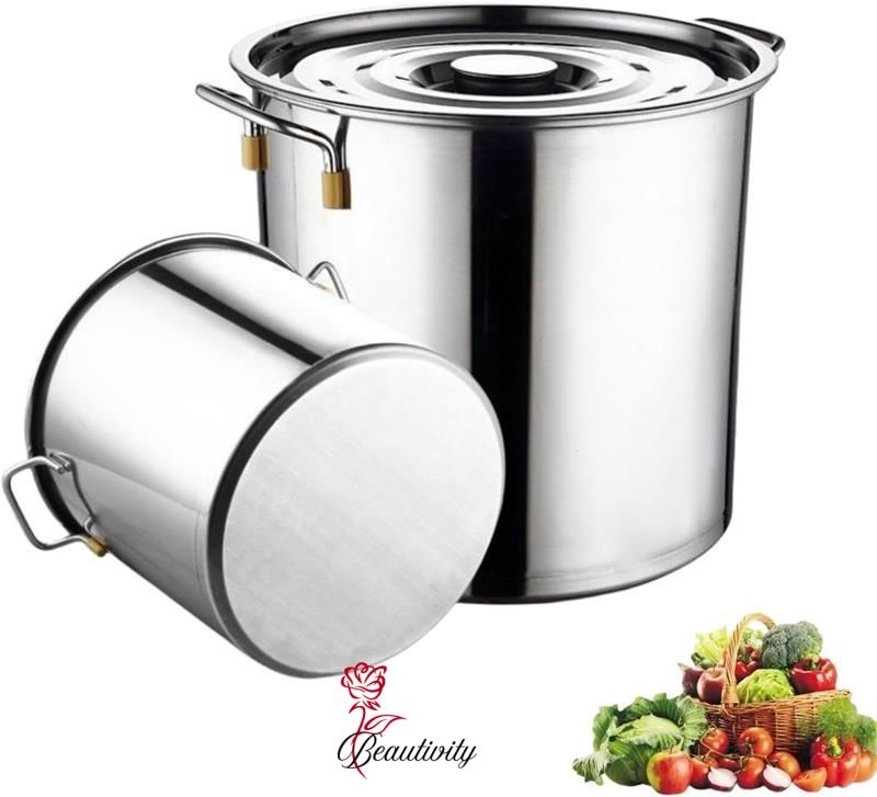 寸胴鍋 ステンレス製 寸胴鍋 ずんどう鍋 蓋付き ih対応 高速熱伝導 煮込み料理 家庭用 業務用 保存容器