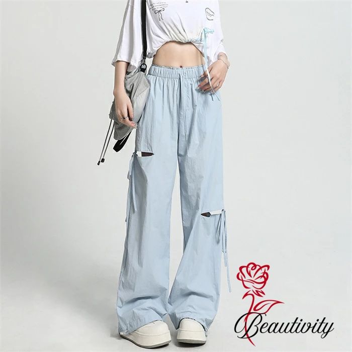 パンツ カーゴパンツ レディース 春夏 ワイドパンツ ロングパンツ ワイド 薄手 ロング丈 イージーパンツ ウエストゴム ワークパンツストリート スポーツウエア ズボン ボ 無地 大人 ゆったり 体型カバー おしゃれ 大きいサイズ 女性 韓国風 送料無料