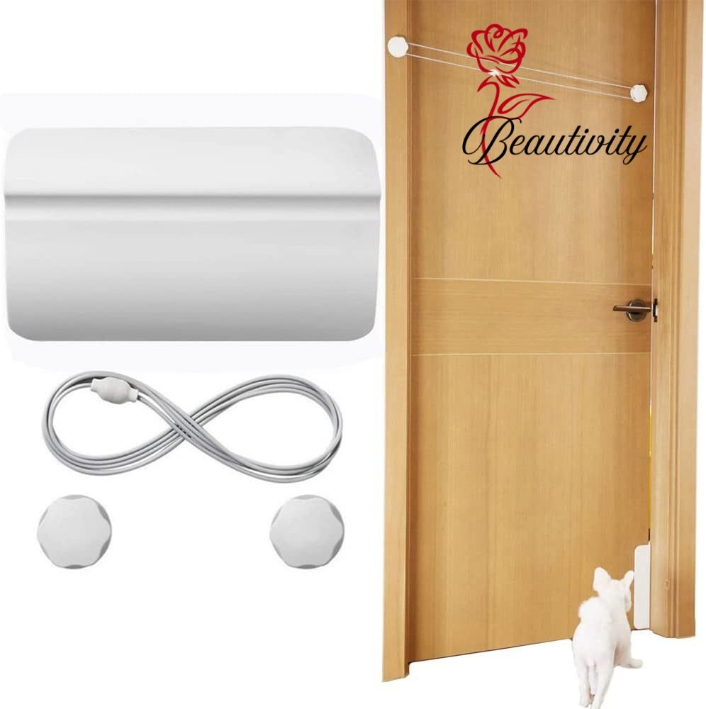 ペットドア 工事不要 穴あけ不要 半自動 猫出入り口 犬ドア 猫ドア 自動閉まる 猫扉 ペット用 ドア 門 ..