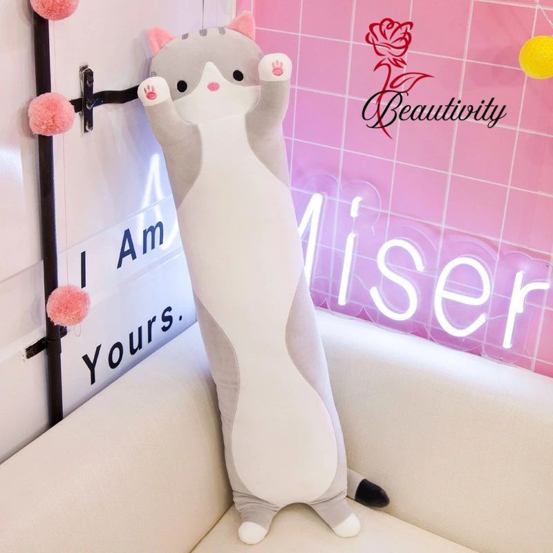 ねこちゃん抱き枕 ねこ縫い包み コットン ふわふわ もこもこ 柔らかい ぬいぐるみ 添い寝 かわいい 洗..