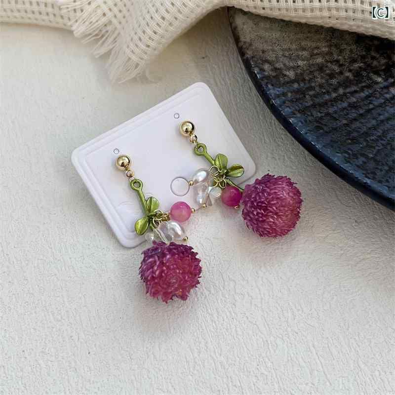beautivityのピアス 花 フラワー 揺れる 大ぶり 蝶結び リボン ドライフラワー レジン ボタニカル 記念日 贈り物 ギフト プレゼント アクセサリー ジュエリー 華やか 樹脂 押し花 パーティー フォーマル お出かけ｜アングル3