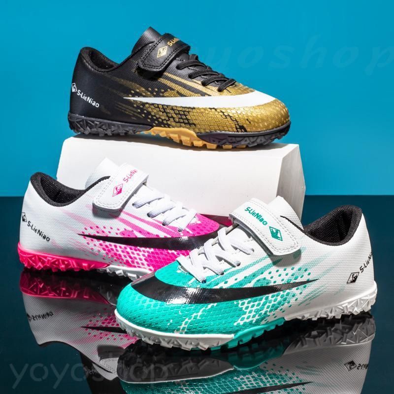 beautivityの【送料無料】子供 ジュニアサッカートレーニングシューズシューズ スニーカー キッズ サッカー ランニングシューズ 子供 靴 マジックテープ 男女兼用｜アングル3