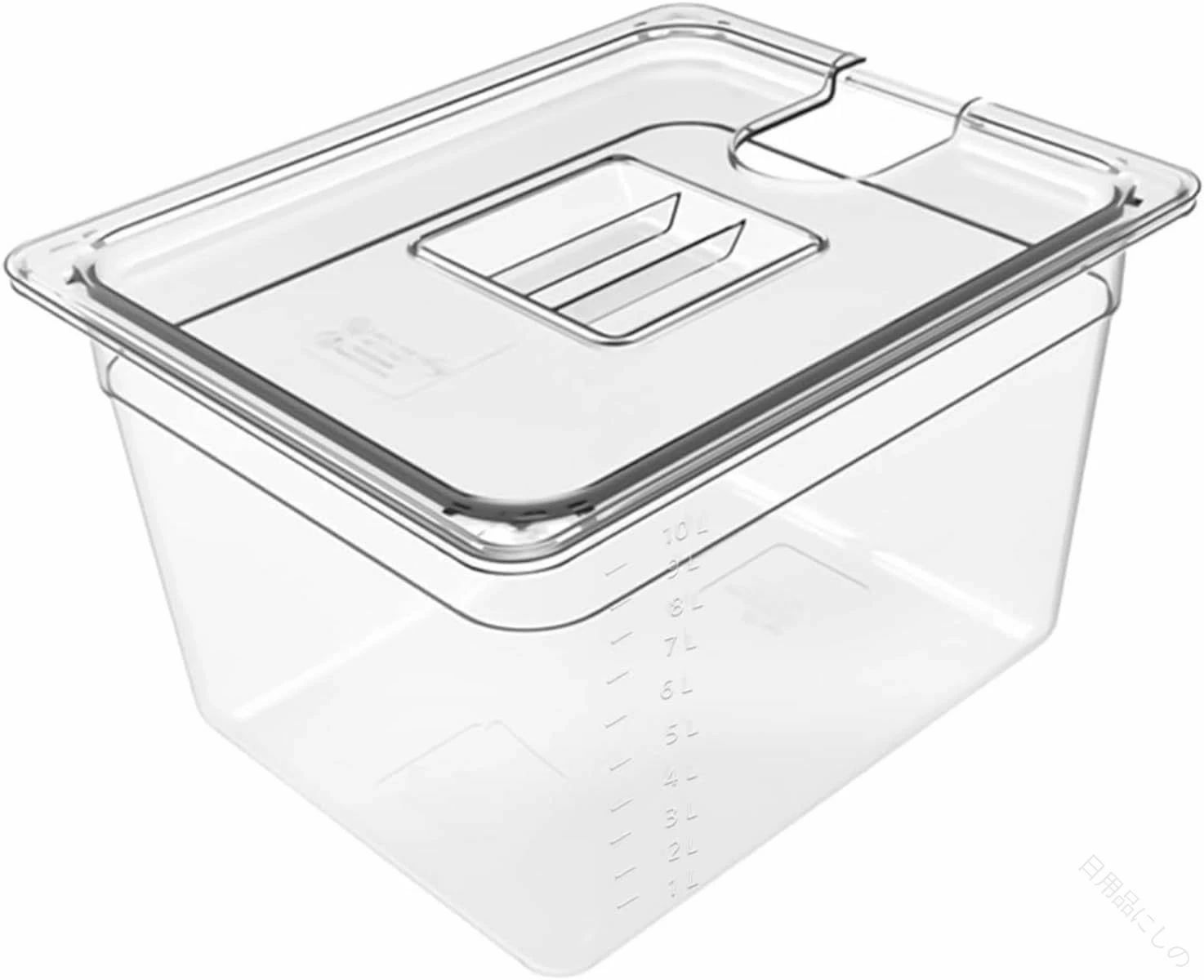 Baskets, Bowls, Trays - 【送料無料】低温調理器専用フードコンテナー角型11L 32×26×20cm 大容量専用蓋付き 真空調理法保存容器 目盛り付き本体のみラック別売 6L 11L 25L対応