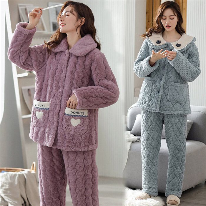 パジャマ レディース ルームウェア 部屋着 冬 セットアップ 上下セット 前開き もこもこ 長ズボン 長袖 かわいい 暖かい 柔らかい おしゃれ 2点セット ナイトウェア 部屋着 暖か あたたか 贈り物 ギフト 可愛い 丸襟 ポケット付き フリースパジャマ 冬物 冬パジャマ