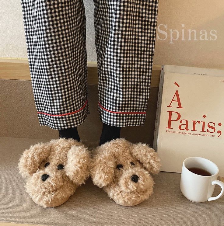 可愛い動物モチーフ！犬柄 クマ ひつじ 秋冬 スリッパシューズ ファースリッパ ボアシューズ ルームシューズ 暖かい スリッパ おしゃれ フェイクファー 室内履き リモートワーク beautivity-10051345 beautivity サンプル画像2