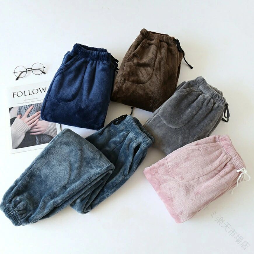 パジャマ パンツ レディース メンズ ルームパンツ 両面起毛 ふわふわ 暖かい フラ...
