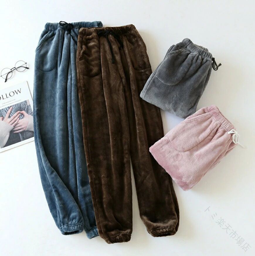 パジャマ パンツ レディース メンズ ルームパンツ 両面起毛 ふわふわ 暖かい フラ...