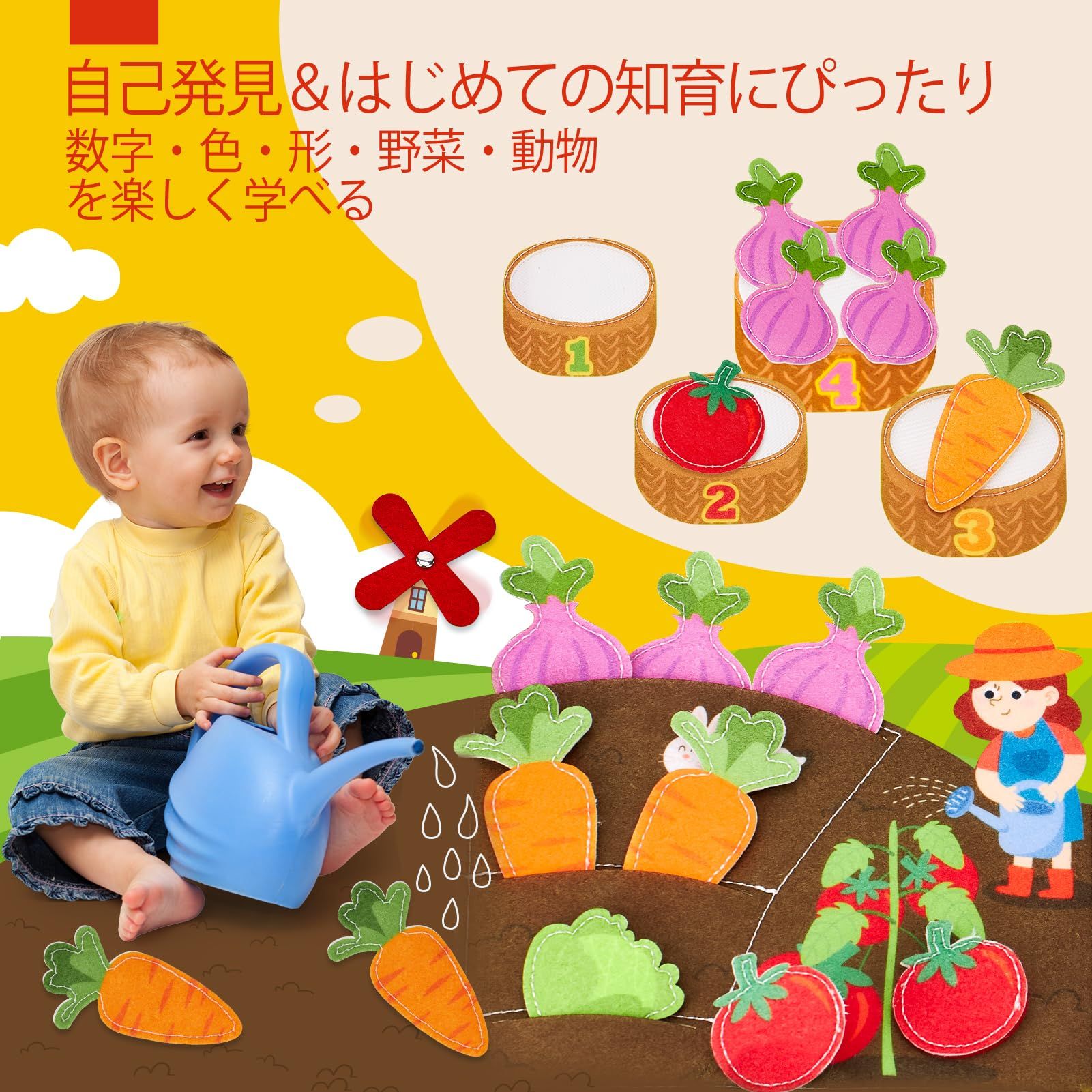 beautivityの【送料無料】モンテッソーリ ブック 1 歳 - アクティビティ ビジーボードインタラクティブブック モンテッソーリ おもちゃ 知育玩具 人気 1 2 3 4 歳の子供用 女の子 男の子 子供の日 誕生日プレゼントギフト｜アングル3
