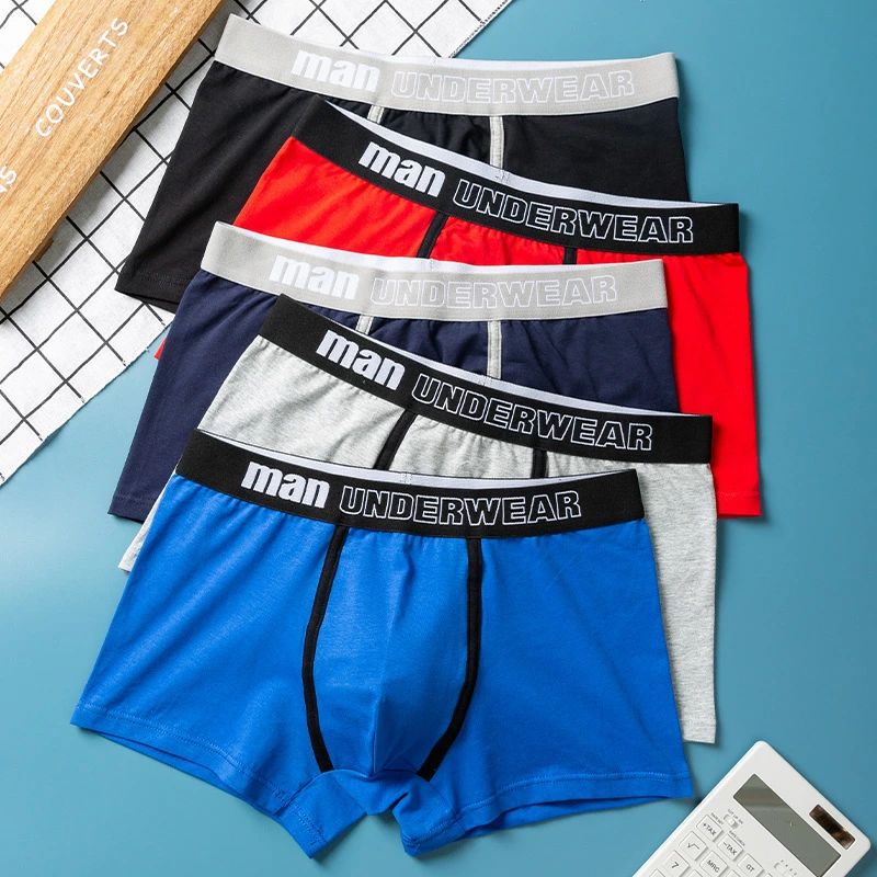 beautivityの送料無料 ボクサーパンツ ボックスショーツ メンズ 男性用 インナー 下着 ショーツ アンダーウェア 紳士用 ボクサーブリーフ 無地 単色 ライン 文字入り ウエストゴム ベーシック 定番 おしゃれ カジュアル 赤 黒 灰 青 ネイビー｜アングル2