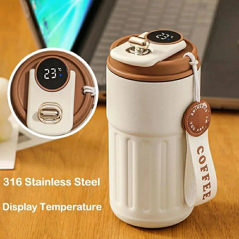 Cups, Cup Bags - 450ml 温度表示コーヒーカップ 水筒 コーヒーカップ マグカップ ふた付き 携帯マグ 温度計付き 保冷 保温 真空断熱 漏れ防止 ステンレス製 持ち運び 直接ドリップ プレゼント 450ML 車載せでき 316密閉な内側 保温保冷コーヒー魔法瓶 蓋付き コーヒー マグボトル 保温ポッ