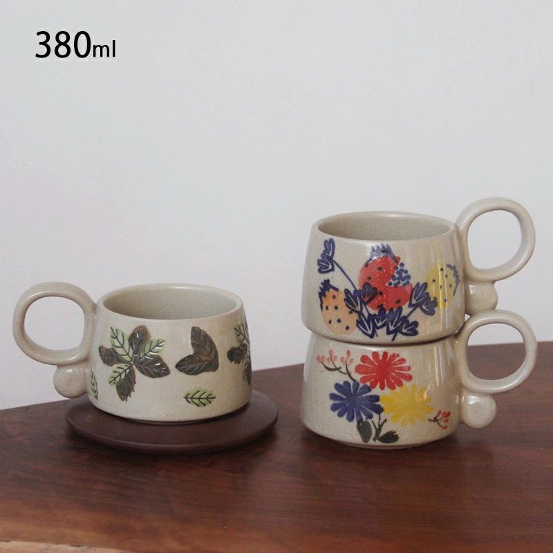 樂天商城 - 【送料無料】コーヒーカップ カップ&ソーサー 380ml マグカップ ティーカップ カップアンドソーサー おしゃれ かわいい 陶器 和風 和陶器 カフェ風 食器 カップ ソーサー セット カップ 一服碗 業務用 カフェ風 おうち 新生活 喫茶店 レストラン カフェ