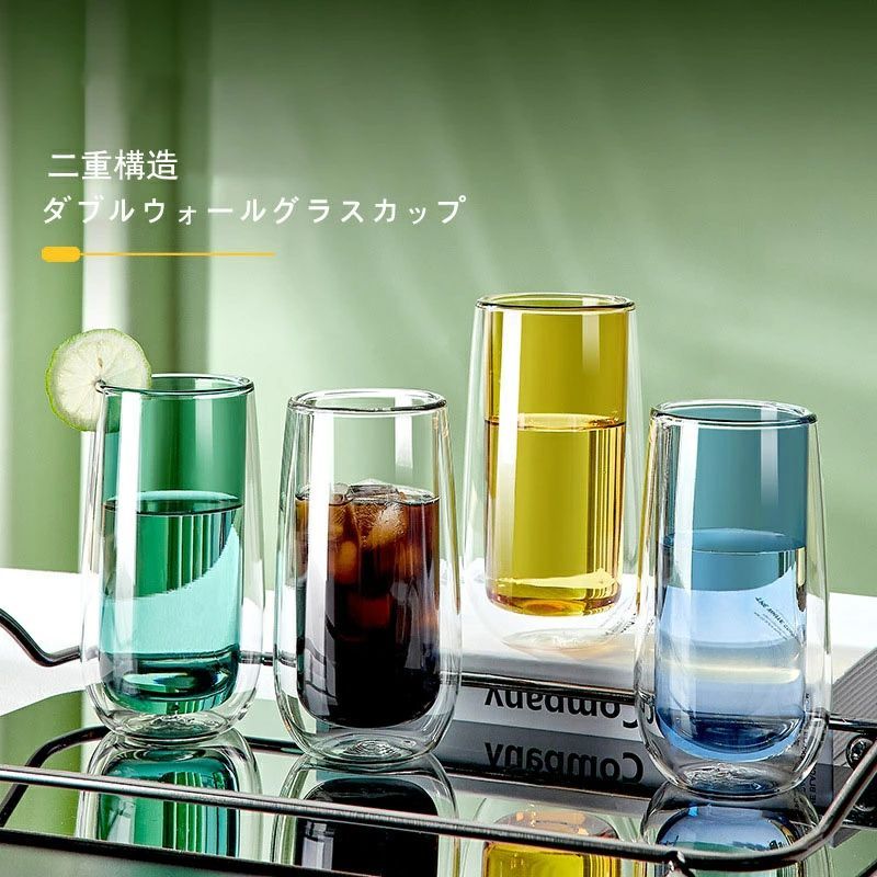 Other - ダブルウォールグラスカップ 250mL 二重構造 2点セット 7点セット 受け皿 水切りラック 保温 保冷 耐熱ガラス ダブルウォール グラス カップ 食器 二重 Wウォール マグカップ ティーカップタンブラー 北欧 透明コーヒーカップ おしゃれ オフィス 家用 プレゼント